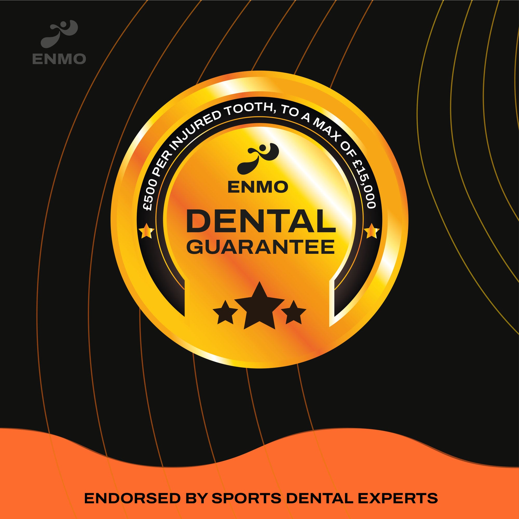 Enmo Maxilla Pro Mouthguard - Adult, Black/Orange