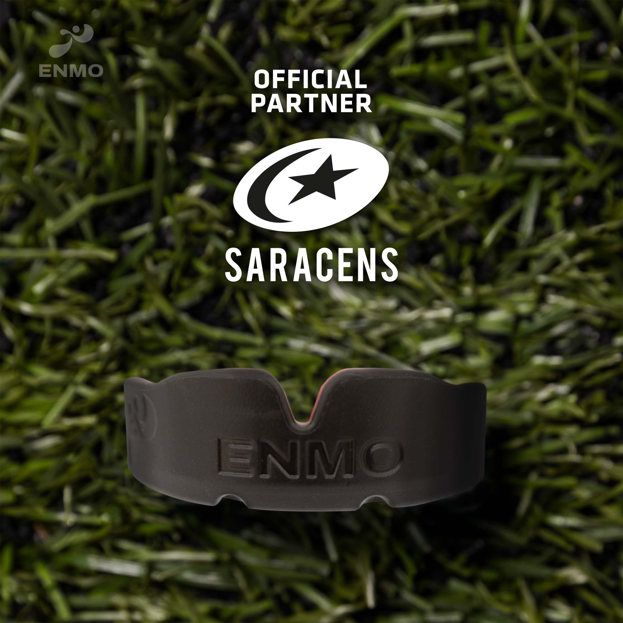 Enmo Maxilla Gel Mouthguard - Adult, Black/red - Official Partner Saracens