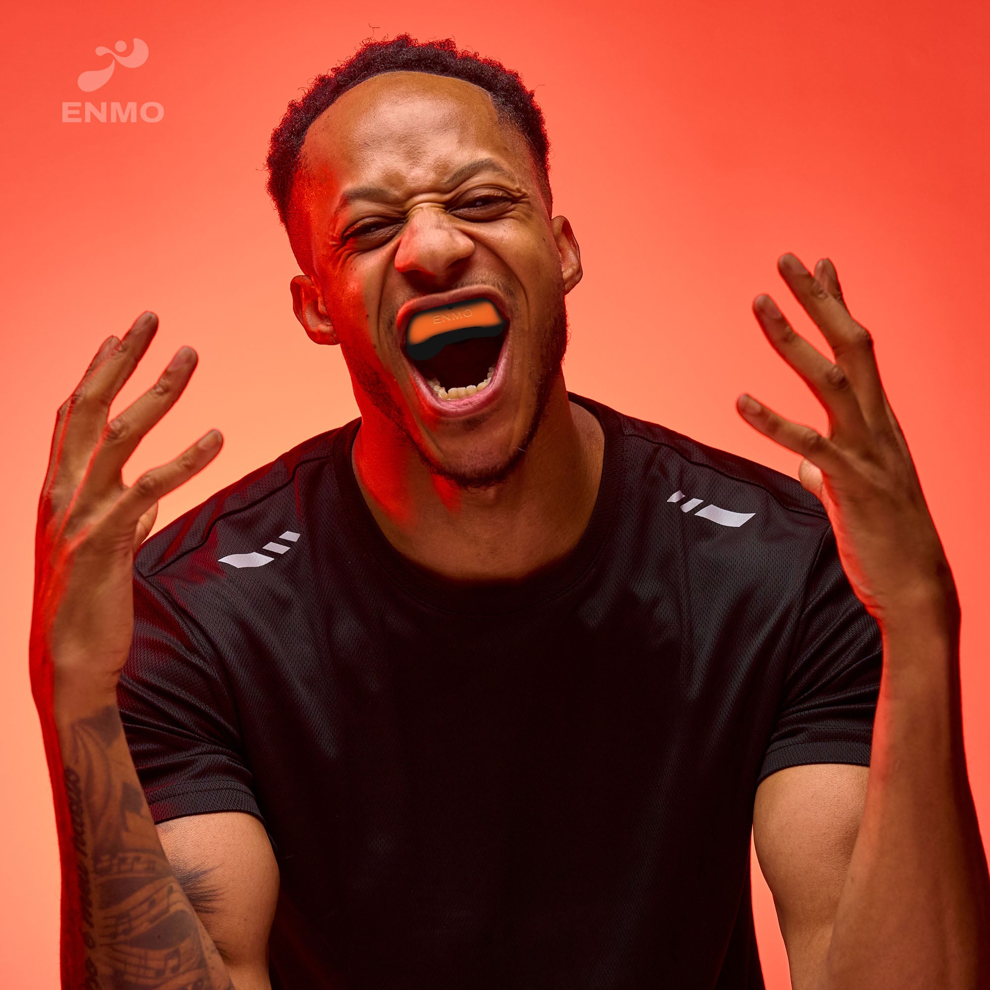 Enmo Maxilla Gel Mouthguard - Adult, Orange/White