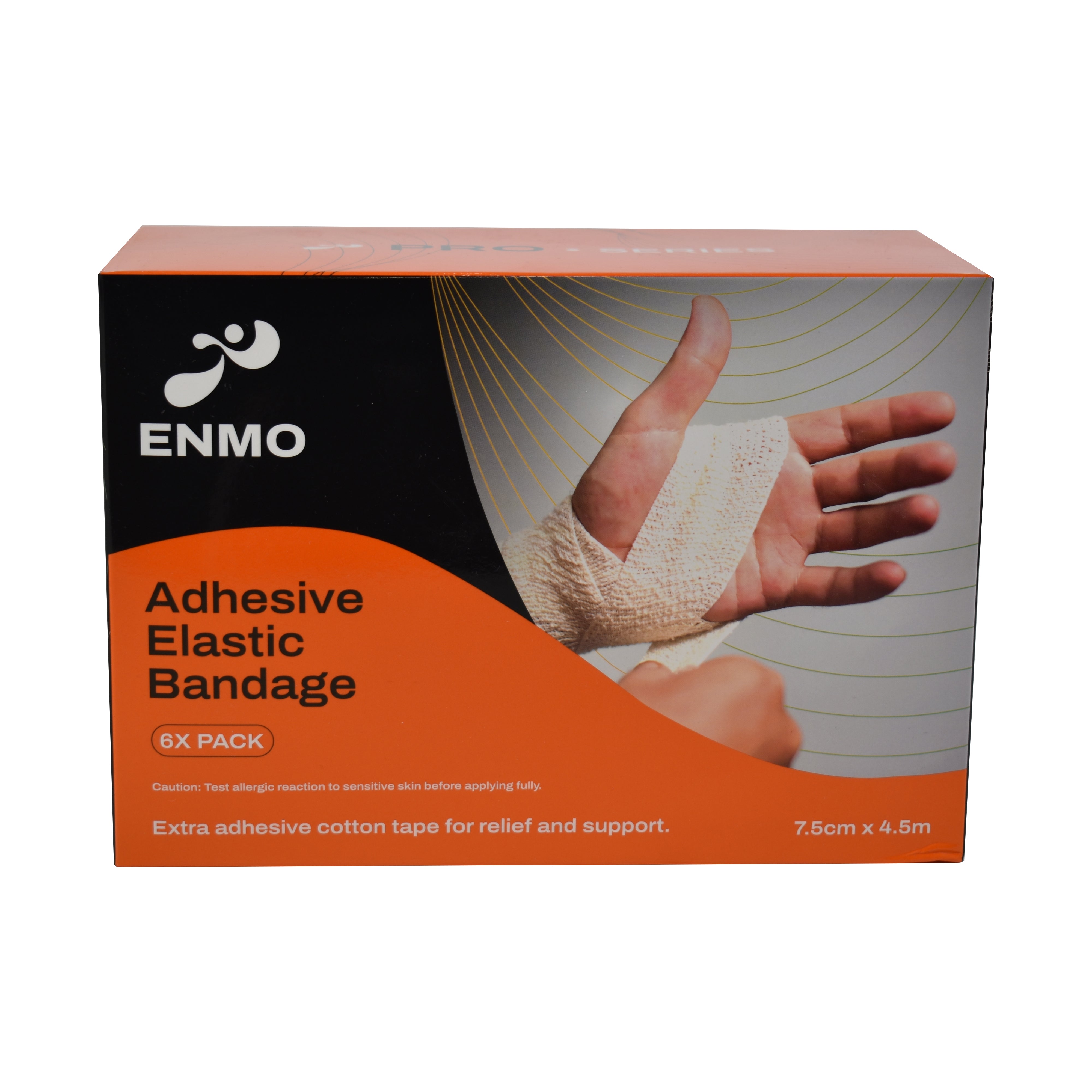 ENMO adhesive elastic bandage packaging 7.5cm size, on a white background