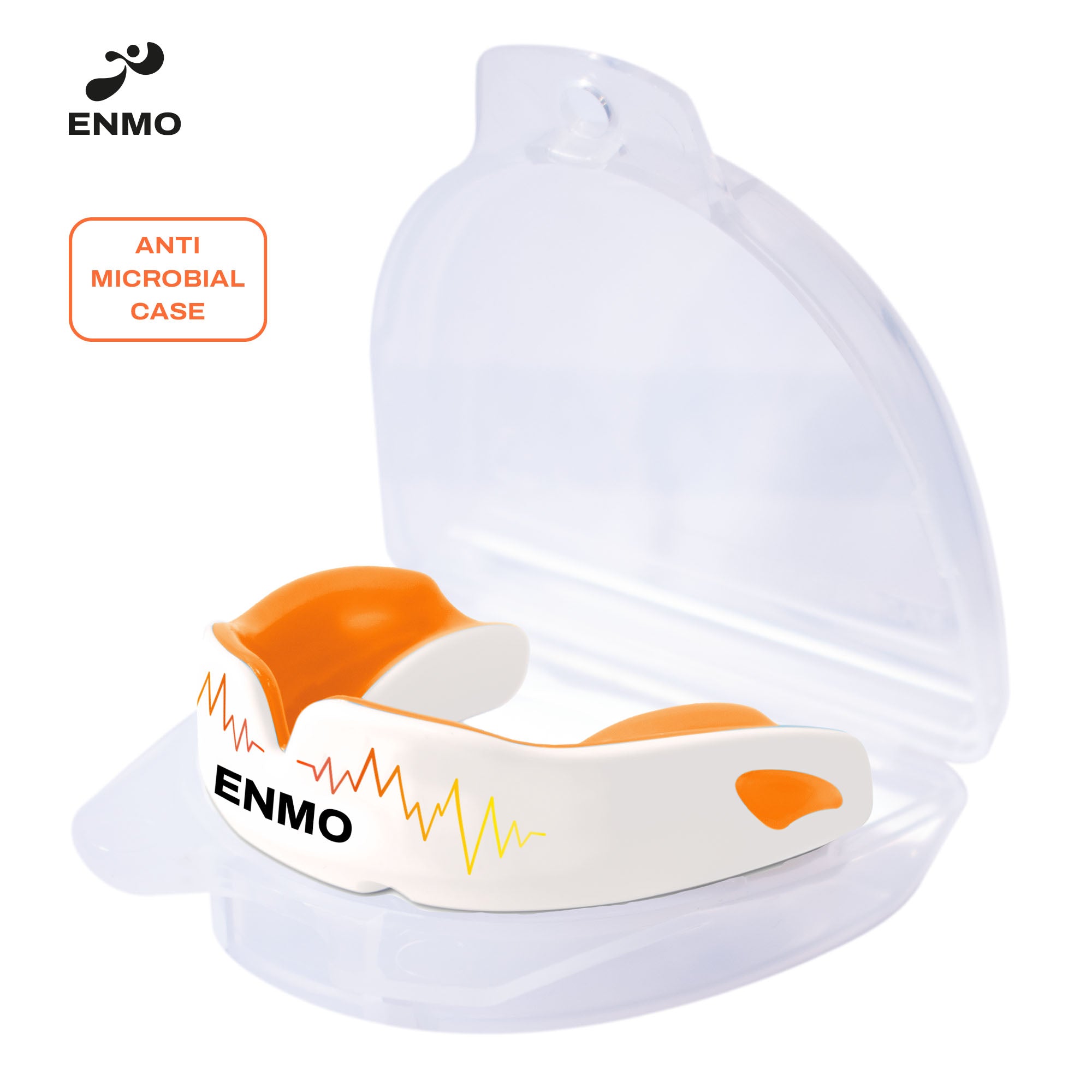 Enmo Maxilla Pro Mouthguard - Adult, Radio White/Orange